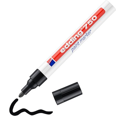 edding 750 Lackmarker schwarz, Rundspitze 2-4 mm (Art.-Nr.: 4-750001)