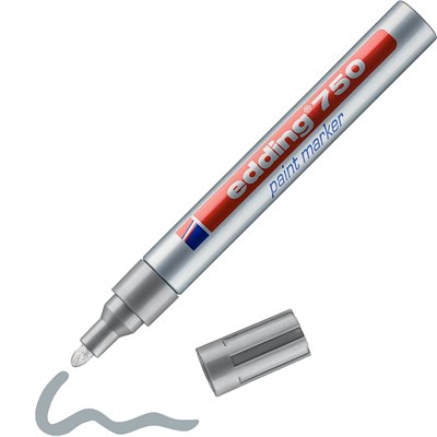 edding 750 Lackmarker silber, Rundspitze 2-4 mm (Art.-Nr.: 4-750054)