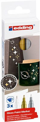 edding 751 creative Glanzlack-Marker 3er Set metallic, Rundspitze 1-2 mm (Art.-Nr.: 4-751-3-999)