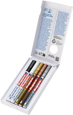 edding 751 creative Glanzlack-Marker 5er Set metallic, Rundspitze 1-2 mm (Art.-Nr.: 4-751-5-999)