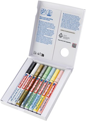 edding 751 creative Glanzlack-Marker 8er Set pastell, Rundspitze 1-2 mm (Art.-Nr.: 4-751-8-099)