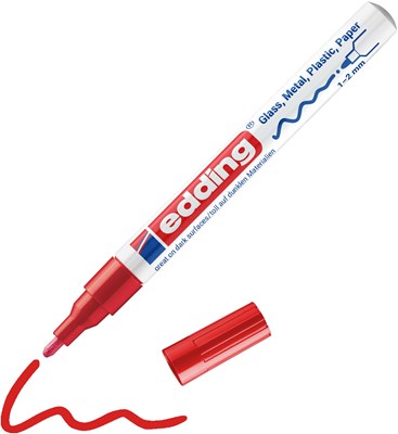 edding 751 creative Glanzlack-Marker rot, Rundspitze 1-2 mm (Art.-Nr.: 4-751-9-002)