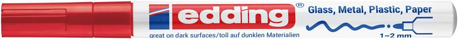 edding 751 creative Glanzlack-Marker rot, Rundspitze 1-2 mm (Art.-Nr.: 4-751-9-002)