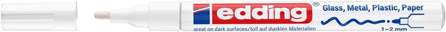 edding 751 creative Glanzlack-Marker weiß, Rundspitze 1-2 mm (Art.-Nr.: 4-751-9-049)