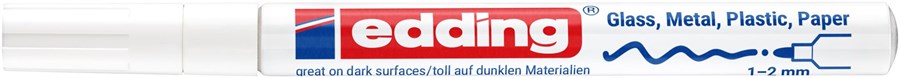 edding 751 creative Glanzlack-Marker weiß, Rundspitze 1-2 mm (Art.-Nr.: 4-751-9-049)