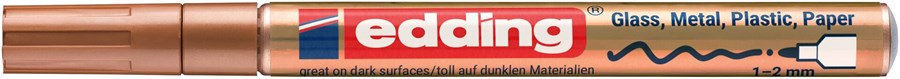 edding 751 creative Glanzlack-Marker kupfer, Rundspitze 1-2 mm (Art.-Nr.: 4-751-9-055)