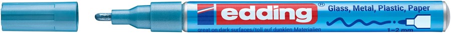 edding 751 creative Glanzlack-Marker hellblau-metallic, Rundspitze 1-2 mm (Art.-Nr.: 4-751-9-070)