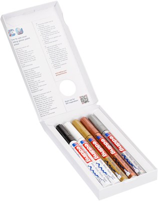edding 753 Glanzlack-Marker 5er Set metallic, Kalligrafie Spitze 1-2,5 mm (Art.-Nr.: 4-753-5-999)