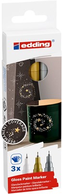 edding 780 creative Glanzlack-Marker 3er Set metallic, Rundspitze 0,8 mm (Art.-Nr.: 4-780-3-999)