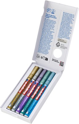 edding 780 creative Glanzlack-Marker 5er Set metallic, Rundspitze 0,8 mm (Art.-Nr.: 4-780-5-099)