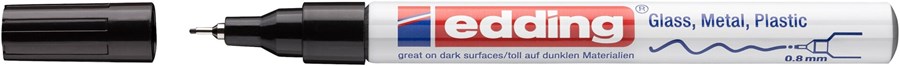 edding 780 creative Glanzlack-Marker schwarz, Rundspitze 0,8 mm (Art.-Nr.: 4-780-9-001)