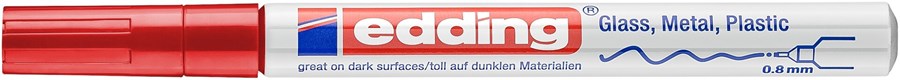 edding 780 creative Glanzlack-Marker rot, Rundspitze 0,8 mm (Art.-Nr.: 4-780-9-002)
