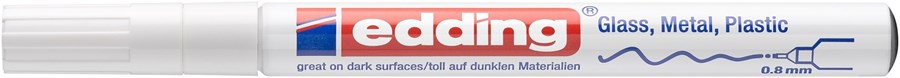 edding 780 creative Glanzlack-Marker weiß, Rundspitze 0,8 mm (Art.-Nr.: 4-780-9-049)