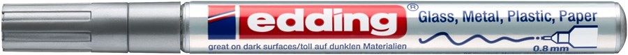 edding 780 creative Glanzlack-Marker silber, Rundspitze 0,8 mm (Art.-Nr.: 4-780-9-054)
