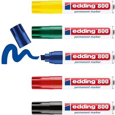 edding 800 Permanentmarker 5er Set sortiert, Keilspitze 4-12 mm (Art.-Nr.: 4-800999)