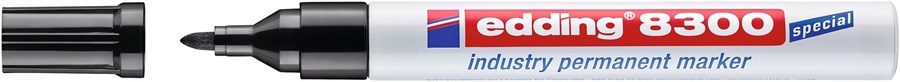 edding 8300 Industrie Permanentmarker schwarz, Rundspitze 1,5-3 mm (Art.-Nr.: 4-8300001)