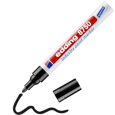 edding 8750 Industrie Lackmarker schwarz, Rundspitze 2-4 mm (Art.-Nr.: 4-8750001)