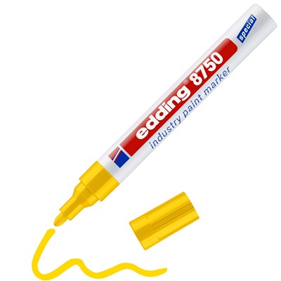 edding 8750 Industrie Lackmarker gelb, Rundspitze 2-4 mm (Art.-Nr.: 4-8750005)