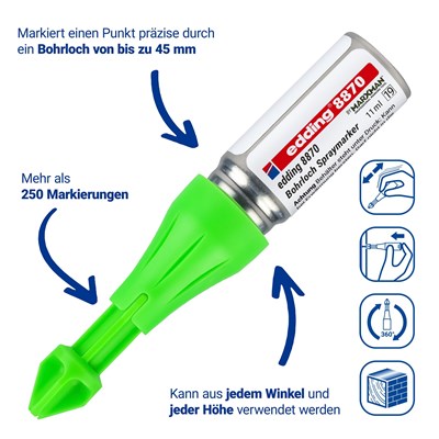edding 8870 Bohrloch Spraymarker 50mm neongrün (Art.-Nr.: 4-8870-1-1064)
