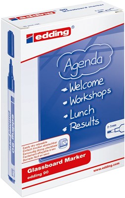 edding 90 Glasboardmarker 10er Set sortiert, Rundspitze 2-3 mm (Art.-Nr.: 4-90999)