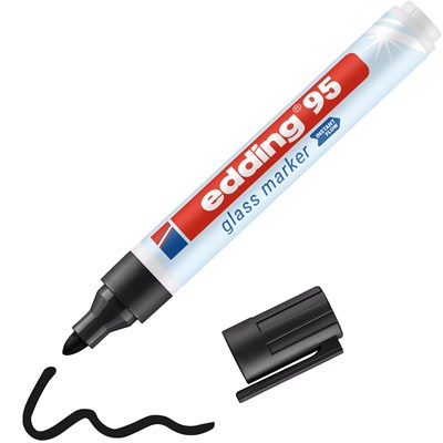 edding 95 Glasmarker schwarz, Rundspitze 1,5-3mm (Art.-Nr.: 4-95001)