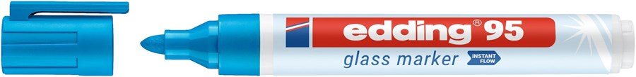 edding 95 Glasmarker hellblau, Rundspitze 1,5-3mm (Art.-Nr.: 4-95010)