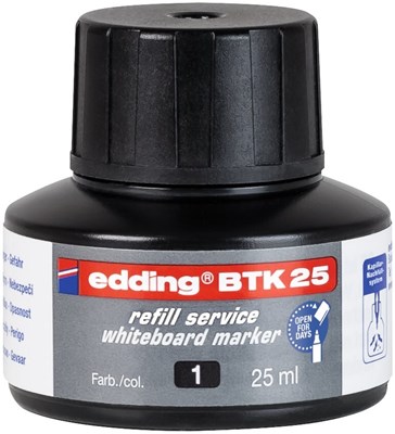 edding BTK 25 Nachfülltinte für Whiteboardmarker schwarz, 25 ml (Art.-Nr.: 4-BTK25001)