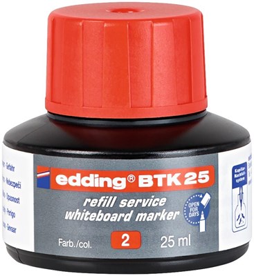 edding BTK 25 Nachfülltinte für Whiteboardmarker rot, 25 ml (Art.-Nr.: 4-BTK25002)