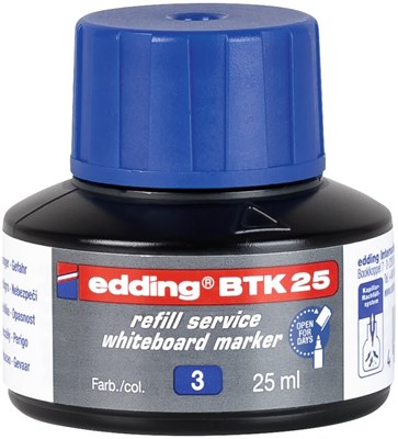 edding BTK 25 Nachfülltinte für Whiteboardmarker blau, 25 ml (Art.-Nr.: 4-BTK25003)