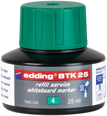 edding BTK 25 Nachfülltinte für Whiteboardmarker grün, 25 ml (Art.-Nr.: 4-BTK25004)