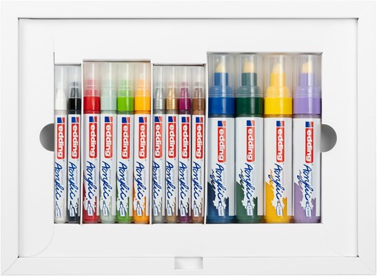 edding Acrylmarker Set 14-teilig kreativ basic (Art.-Nr.: 4-CS14B)