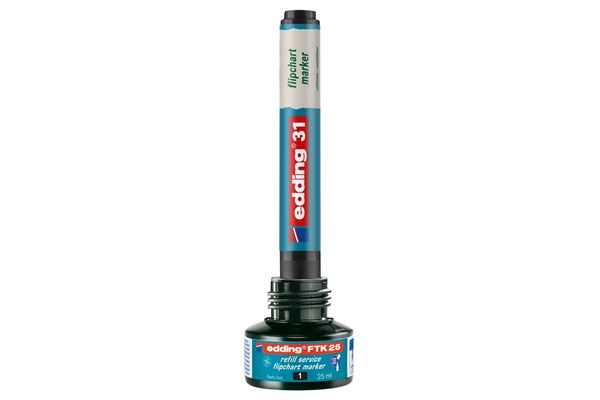 edding FTK 25 Nachfülltinte für Flipchartmarker rot, 25 ml (Art.-Nr.: 4-FTK25002)
