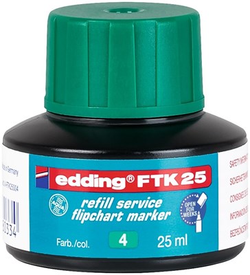 edding FTK 25 Nachfülltinte für Flipchartmarker grün, 25 ml (Art.-Nr.: 4-FTK25004)