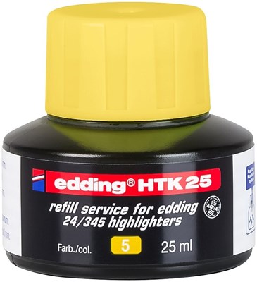 edding HTK 25 Nachfülltinte für Textmarker gelb, 25 ml (Art.-Nr.: 4-HTK25005)