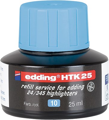 edding HTK 25 Nachfülltinte für Textmarker hellblau, 25 ml (Art.-Nr.: 4-HTK25010)