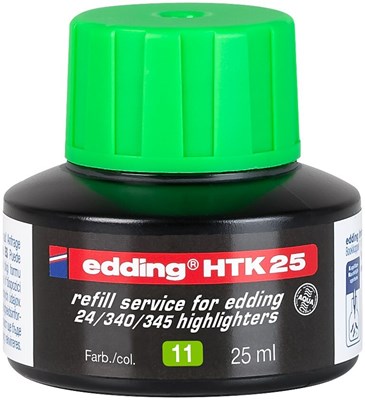 edding HTK 25 Nachfülltinte für Textmarker hellgrün, 25 ml (Art.-Nr.: 4-HTK25011)