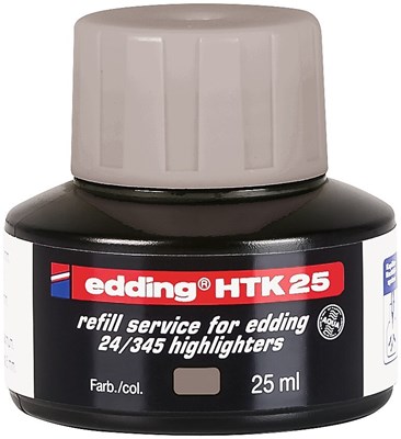 edding HTK 25 Nachfülltinte für Textmarker grau, 25 ml (Art.-Nr.: 4-HTK25012)