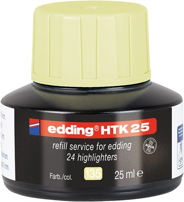 edding HTK 25 Nachfülltinte für Textmarker pastell gelb, 25 ml (Art.-Nr.: 4-HTK25135)