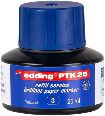 edding PTK 25 Nachfülltinte für Brilliant-Papiermarker blau, 25 ml (Art.-Nr.: 4-PTK25003)
