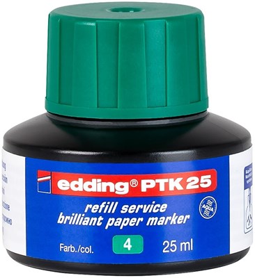 edding PTK 25 Nachfülltinte für Brilliant-Papiermarker grün, 25 ml (Art.-Nr.: 4-PTK25004)