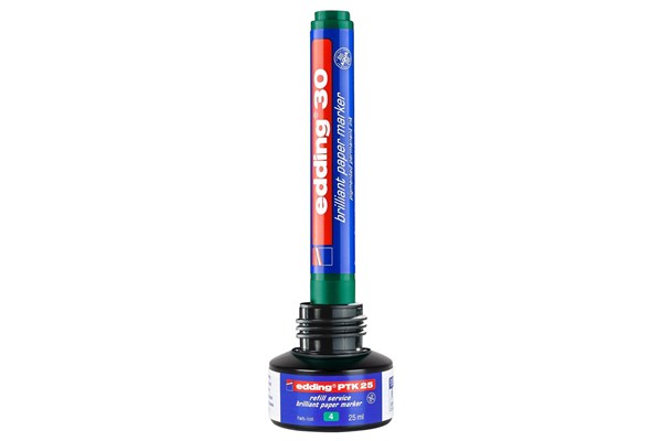 edding PTK 25 Nachfülltinte für Brilliant-Papiermarker grün, 25 ml (Art.-Nr.: 4-PTK25004)