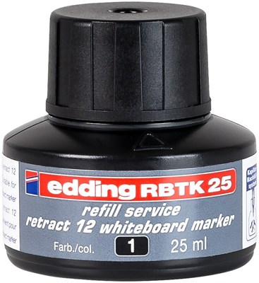 edding RBTK 25 Nachfülltinte für Whiteboardmarker schwarz, 25 ml (Art.-Nr.: 4-RBTK25001)
