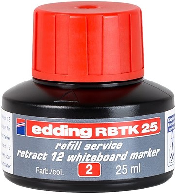 edding RBTK 25 Nachfülltinte für Whiteboardmarker rot, 25 ml (Art.-Nr.: 4-RBTK25002)