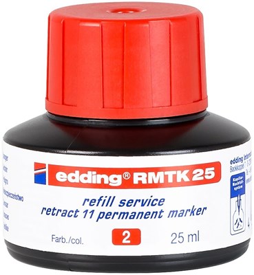 edding RMTK 25 Nachfülltinte für Permanentmarker rot, 25 ml (Art.-Nr.: 4-RMTK25002)