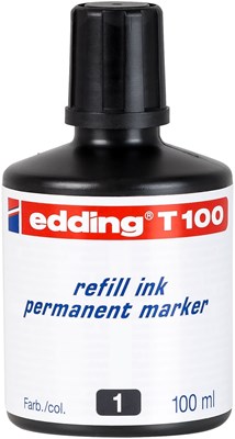 edding T 100 Nachfülltinte für Permanentmarker schwarz, 100 ml (Art.-Nr.: 4-T100001)