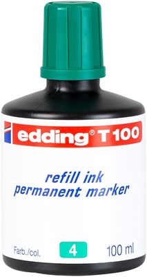 edding T 100 Nachfülltinte für Permanentmarker grün, 100 ml (Art.-Nr.: 4-T100004)