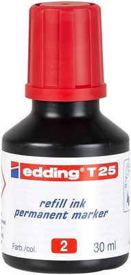 edding T 25 Nachfülltinte für Permanentmarker rot, 30 ml (Art.-Nr.: 4-T25002)