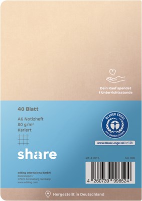 share Notizheft A6 kariert pastellblau-lavendel (Art.-Nr.: 4-0015)
