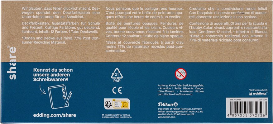 share Deckfarbkasten 12 Farben (Art.-Nr.: 4-0024)