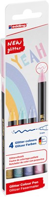 edding 1200 Glitzerstifte 4er Set, Pastellfarben, Rundspitze 3 mm (Art.-Nr.: 4-1200-4-3)
